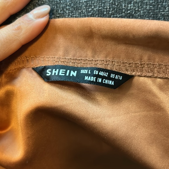 SHEIN Tan Trench Coat with Notched Lapel size L - Picture 6 of 7